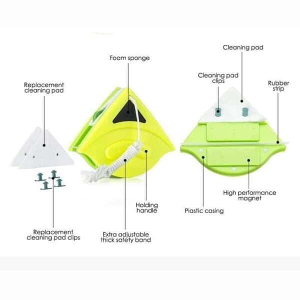 Innovador Limpia Vidrio Triangular Imantado para una limpieza sin esfuerzo